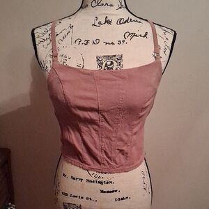 Free People Pink Women's Corset Crop Top Size Small
